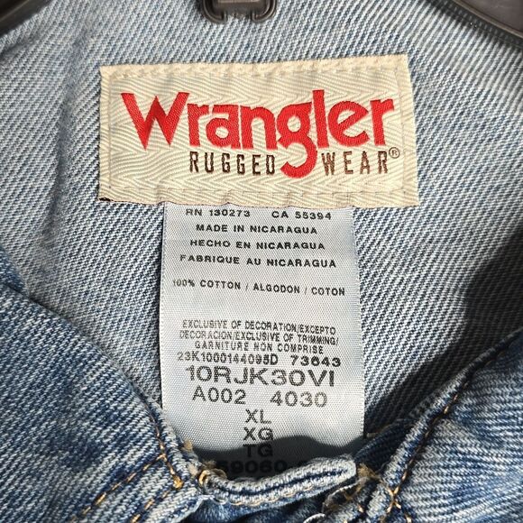 1114 NWT Wrangler Rugged Wear Denim Jacket Sz XL - Picture 4 of 7